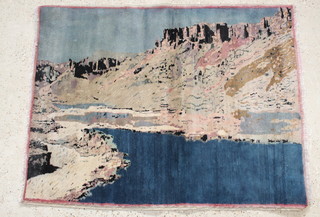 A Persian Toyserkan rug decorated landscapes 34" x 45" 