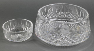 A Waterford Crystal Wimbledon commemorative fruit bowl 12" diam., a smaller ditto 5" 