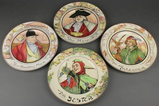 4 Royal Doulton Series ware plates - The Mayor D6823, The Jester D6277, The Falconer D6279, The Huntsman D6282 