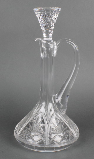 A cut glass ewer and stopper 13" 