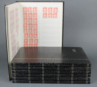A black stockbook of world stamps including Italy, Germany 