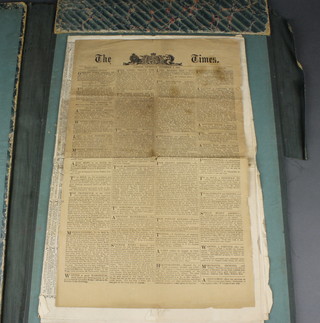 An edition of The London Times, Tuesday November 7th 1805 no.6572 together with an edition of The London Times Wednesday 22nd June 1897 no.32,105 (pages uncut)