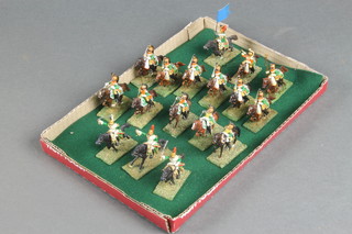 17 Napoleonic model figures of the 4th Regiment of French Dragoons 
