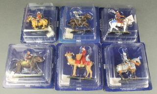 6 Del Prado figures of mounted knights 