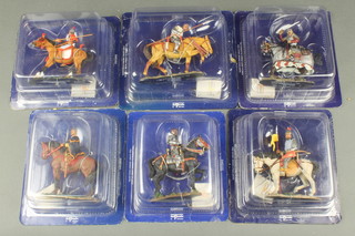 6 Del Prado figures of mounted knights 