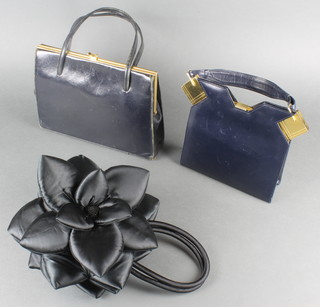 A lady's leather vintage hand bag and 2 others 