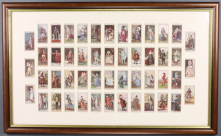 Cigarette cards, John Player & Sons, Shakespeare series 25 framed as 1, together with W D & H O Wills English period costumes, 50 framed as 1 