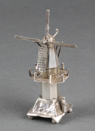 A Dutch silver model of a windmill 4", 32 grams