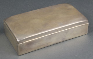 A rectangular silver cigarette case of plain form 6.1/4" x 3 1/4" 