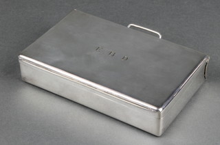 An Edwardian silver plated sandwich box with engraved monogram by Swaine & Adeney.London 6" x 3 1/2" 