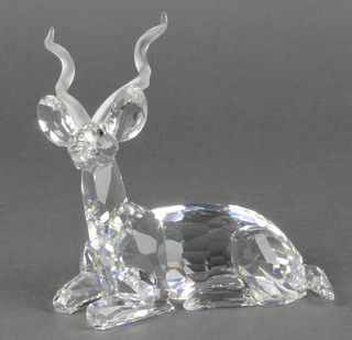A Swarovski 1994 annual edition Inspiration Africa figure of a seated Kudu 4 1/2", boxed and with certificate 