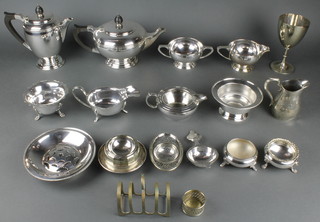 A silver plated 4 piece tea and coffee set and minor plated items 