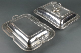 2 silver plated entree dish sets 