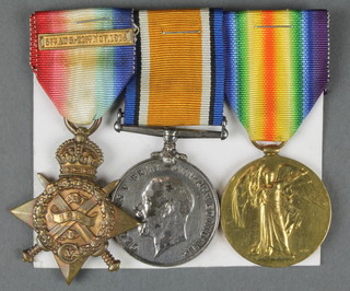 World War One trio with 1914 bar to 6422/A.L.B.R. Allen R.F.C. together with copy of service record 