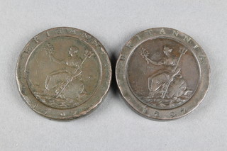 2 cartwheel pennies 1797 