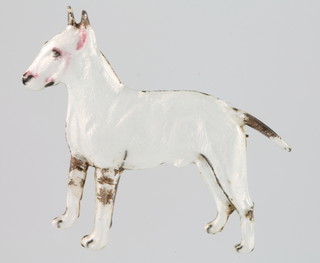 An enamelled pin brooch in the form of a bull terrier 1" 