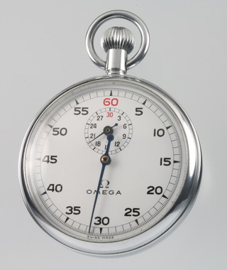 A chromium plated Omega stop watch 
