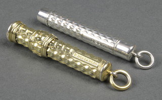 A silver gilt Mordan & Co propelling pencil, a silver ditto 