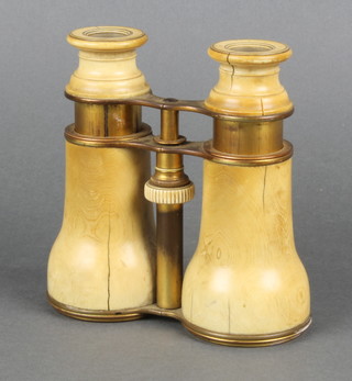 A pair of Edwardian ivory mounted field glasses 