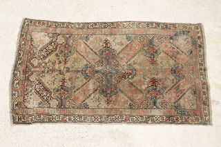 A Caucasian Zeychor white and red ground rug with multi-row borders 31" x 39" 