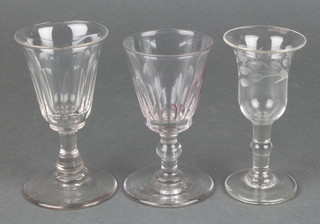 Three Antique liqueur glasses 