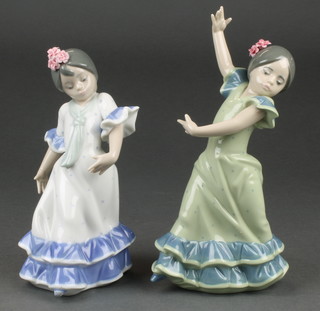 Two Lladro figures of girl dancers A 14 A 8" and A 20 N 6 1/2"