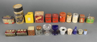 A sample tin of Steradent 2", do. Dalzo Zinc Oxide 1", do. Huntley & Palmer Biscuits" 2 1/2", do. Pearks Tea, do. Zoohouse tin and other  novelty tins 