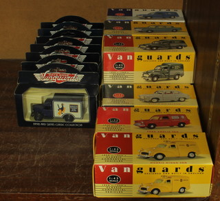 Nine various Vanguard model cars and 7 various Vanguard Days Gone By cars, boxed