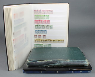 A stockbook of mint and used GB stamps - Victoria to Elizabeth II, 2 stock books of used and mint GB and world stamps and an album of Colonial stamps 
