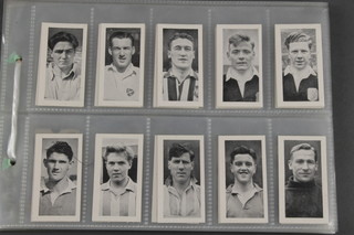 A collection of trade cards, Mitchum Foods Ltd - Footballers 1956 a set of 25, Gallahers Ltd Association Footballers Club Colours 1910 a set of 100 but only including 3, 5, 23, 28, 29, 31, 32, 36-40, 42-46, 52, 54-60, 61-63, 66-68, 70-74, 76, 77, 81-92, 94, 96-100, 8 Boys Magazine cards, trade cards County Print Services Lancashire Test Cricketers 1955 a set of 25 
