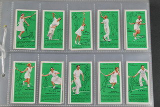 Cigarette cards - John Players & Sons Tennis 1936 a set of 50, Daily Herald trade cards Turf Professionals 1955 a set of 32, Franklyn, Davey & Co Bristol Boxing 1924, a set of 25, Adkins Motor Racing 1931 a set of 50 missing nos. 1 and 50, together with various Jeffrey Phillips Soccer Star cards, Churchman Junior cards Girls From the Shows  