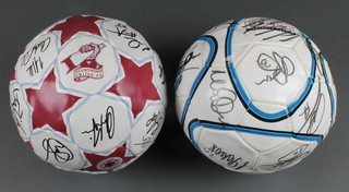 Football interest, a Scunthorpe United signed football together with a Wigan Athletic signed football