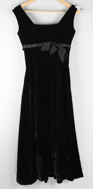 A lady's 1960's Frank Usher black velvet dress, a Penthouse Collection black cotton dress, a Cresta Couture black velvet dress size 12  