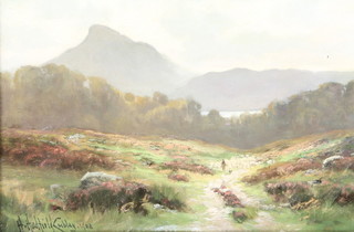 H Hadfield Cubley 1908, oils on canvas, a pair Isle of Arran and Derwent Water, 13 1/2" x 20 1/2" Inscribed en verso 