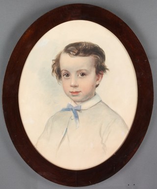 J Caw 866, watercolour, oval, portrait of a boy 19" x 15"