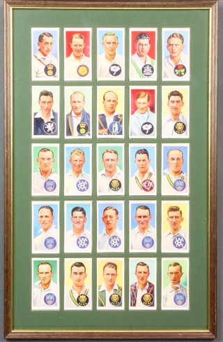 Cigarette cards, Players Cricketers, 25 framed as 1, ditto Cricketers, 25 framed as 1
