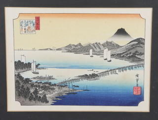 Japanese woodblock prints, Mount Fuji 7 "x 10" and two others
