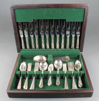 A modern canteen of silver plated cutlery for 6 Cased