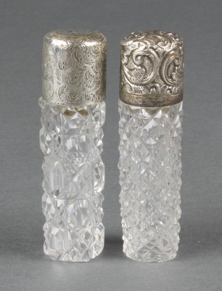 Two Edwardian silver mounted scents