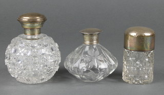 A silver mounted scent 4" Birmingham 1932 and two others