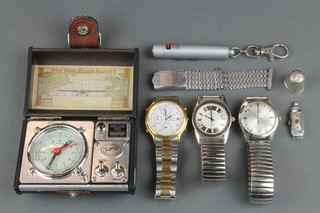 A gentlemans steel cased Midlux automatic calendar wrist watch and minor watches etc