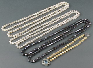 A cultured pearl necklace and a quantity of others