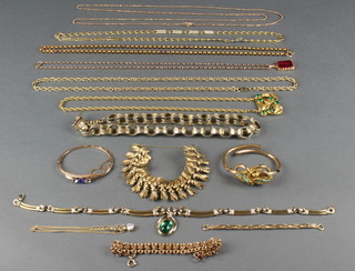 A quantity of Victorian gilt jewellery