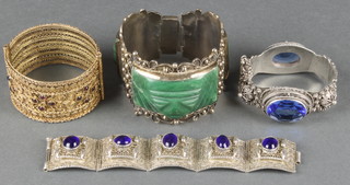 Four continental gem set bangles