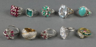 Ten gem set dress rings