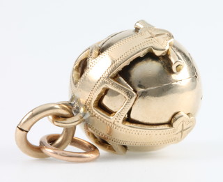 A 9ct gold and silver Masonic ball 