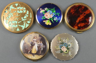 A faux tortoiseshell compact and 4 others