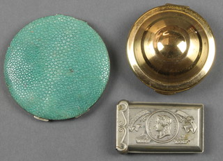 A Shagreen compact, one other and a nib box
