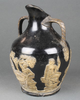 A Studio Pottery 'Portland Vase' the base impressed with a lady 9"