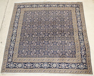 A Persian Ardebil blue and white ground rug 65" x 84" 